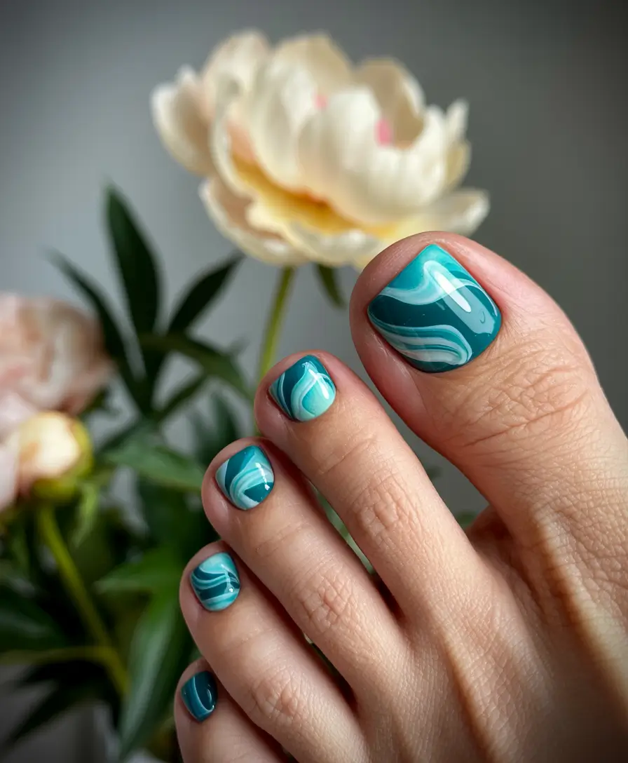 Fall Toe Nail Colors 2025 Ocean Teal Whirl