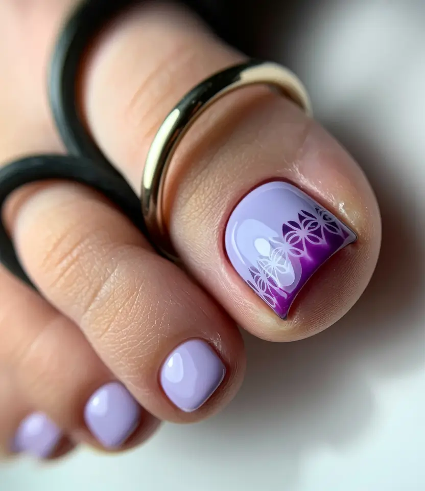Fall Toe Nail Colors 2025 Lavender Fade Bloom