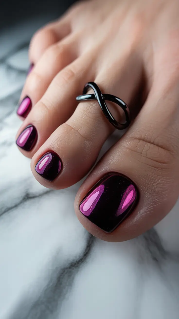 Fall Toe Nail Colors 2025 Berry Wine Glow