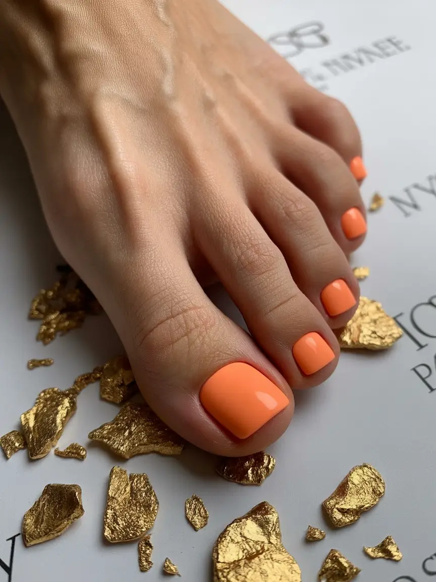 Fall Toe Nail Spicy Pumpkin Orange