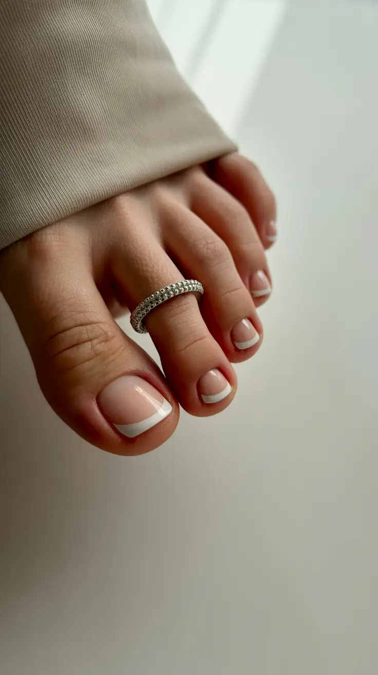 Fall Toe Nail Classic French Modern Mood