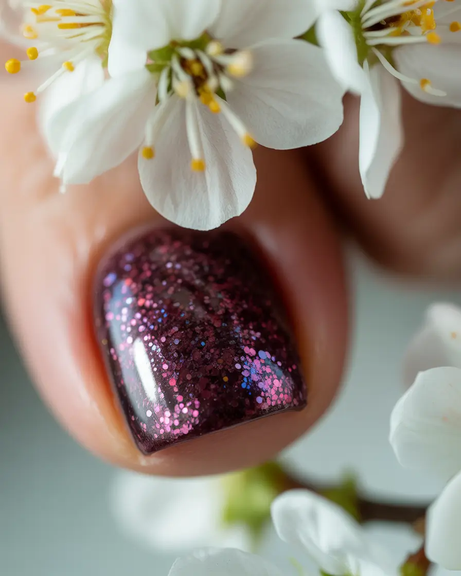 Fall Toe Nail Mulberry Shimmer Nightfall