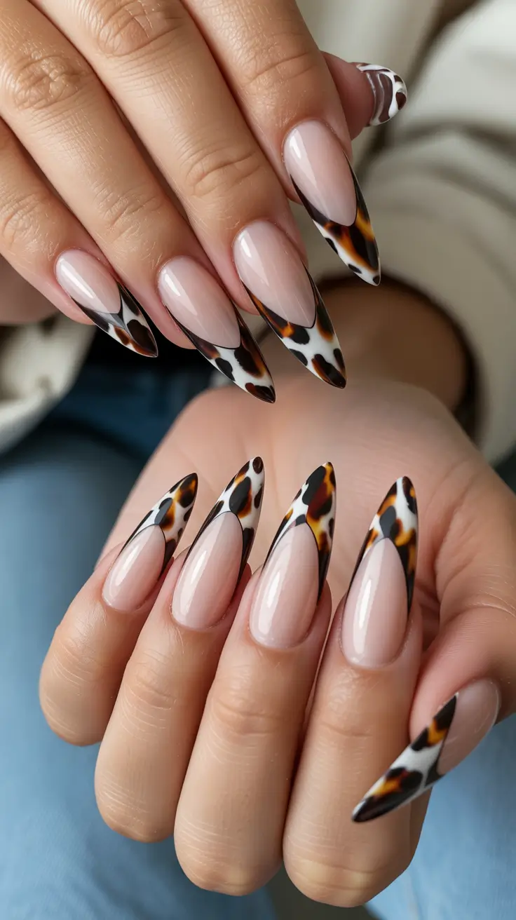 Fall Tortoiseshell Nails 2025 Tortoiseshell French Revival