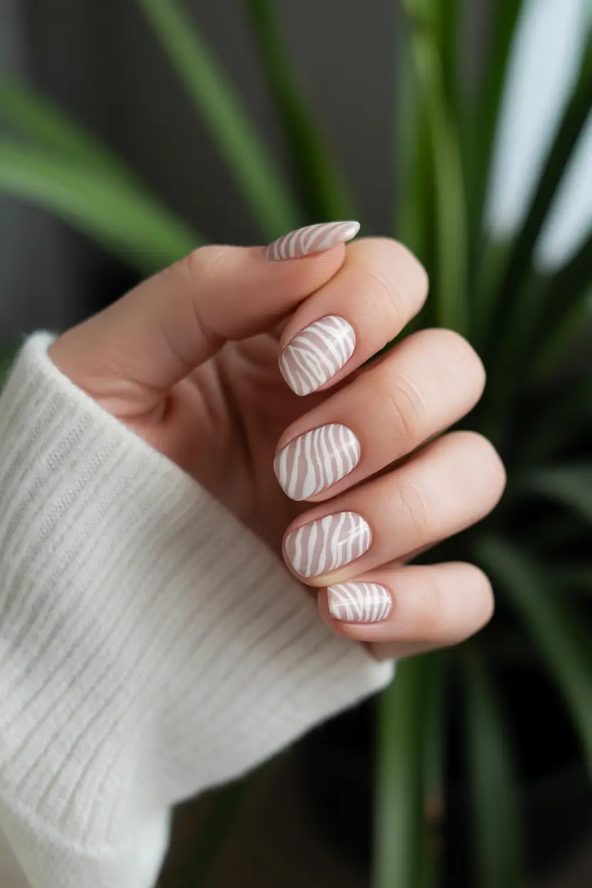 fall wedding nails 2025+Soft Zebra for the Stylish Guest