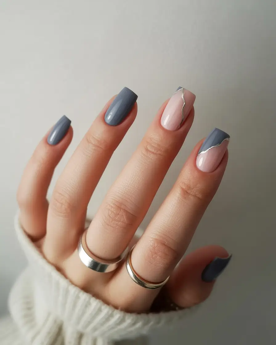 minimalist-fall-nails-2025-Smoky-Gray-and-Nude-with-Silver-Waves