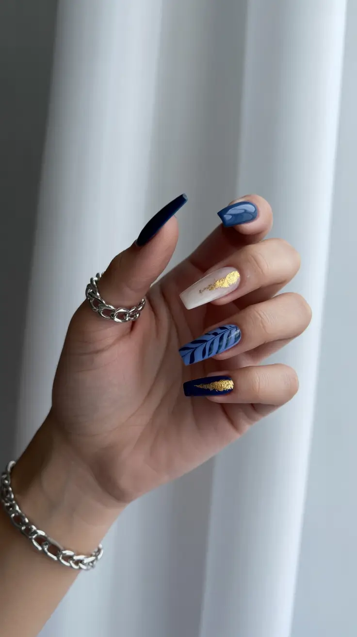 Navy Blue Fall Nail Ideas 2025 Statement Set