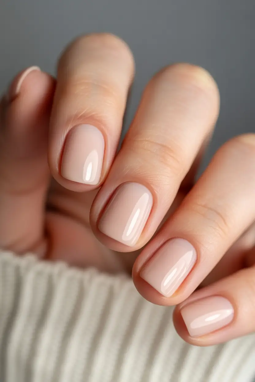 neutral fall nails 2025 Short Beige Perfection