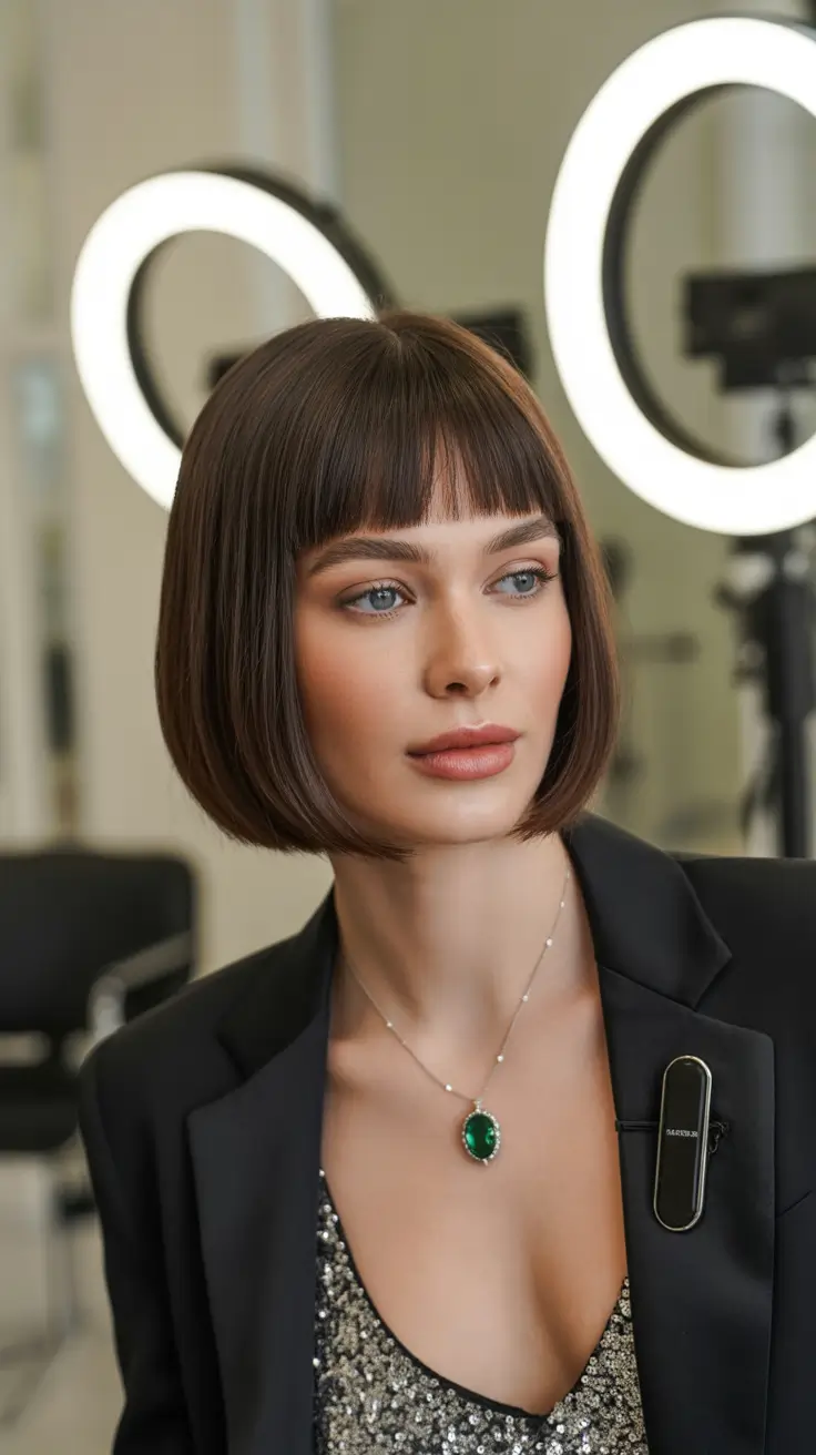October-haircuts-2025-Glossy-Bob-with-Straight-Fringe