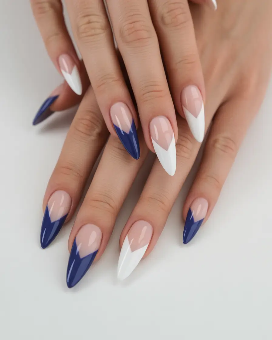 October nails color ideas 2025 Modern Two-Tone French