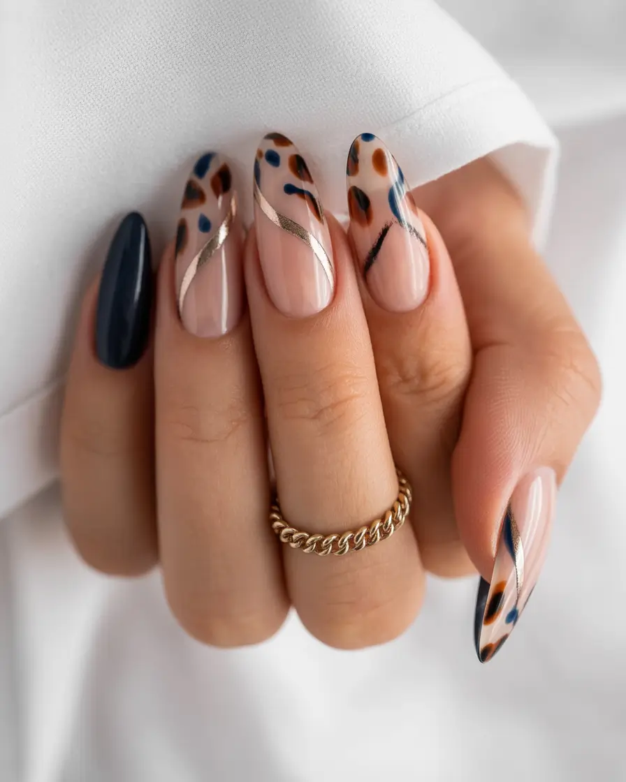 October nails color ideas 2025 Modern Tortoiseshell Accents