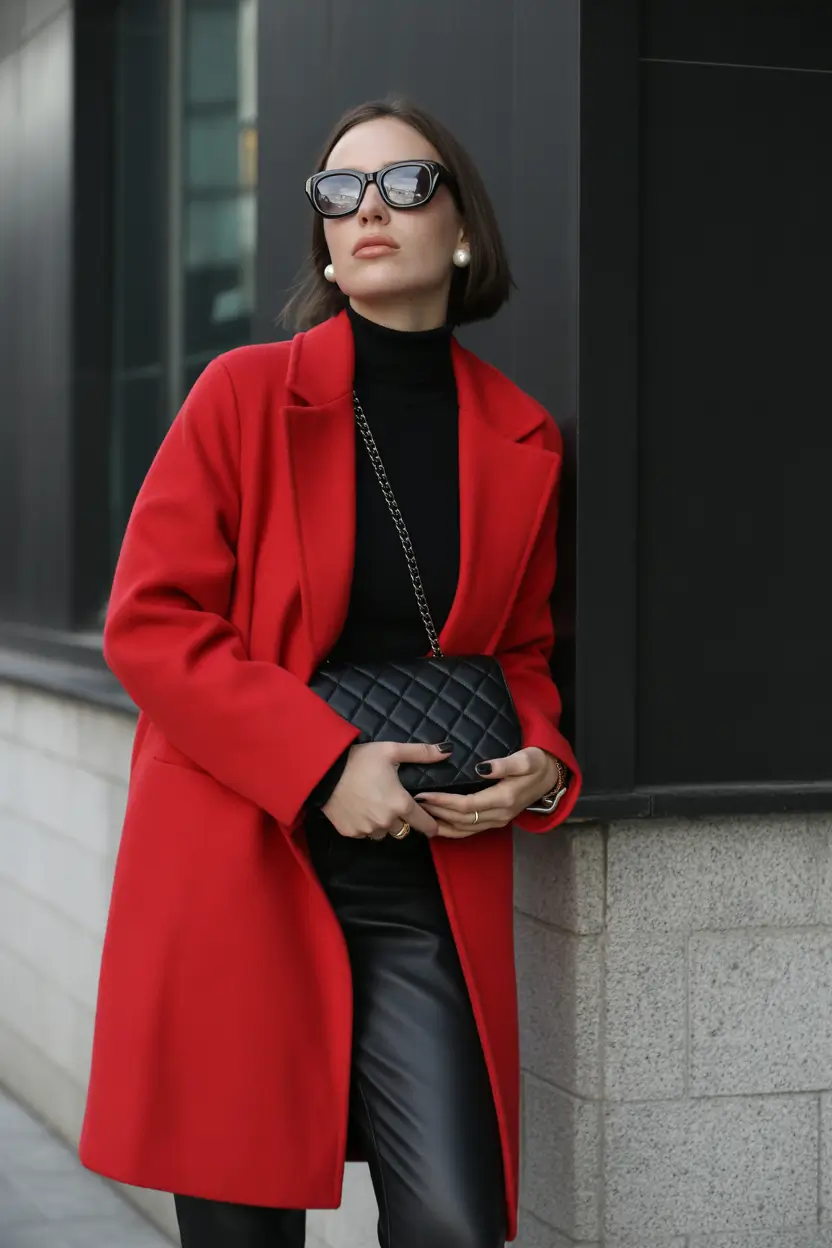 October outfits 2025 Red Coat Power Play