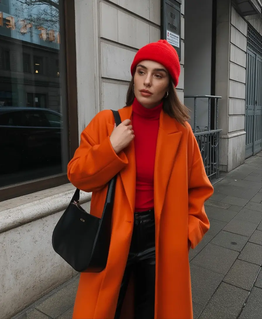 October outfits 2025 Fiery Elegance in Red and Orange