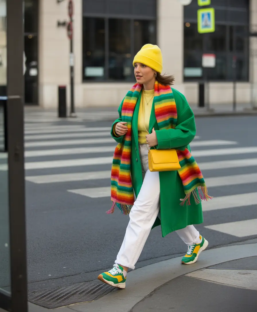 October outfits 2025 Rainbow Bright with Emerald Green