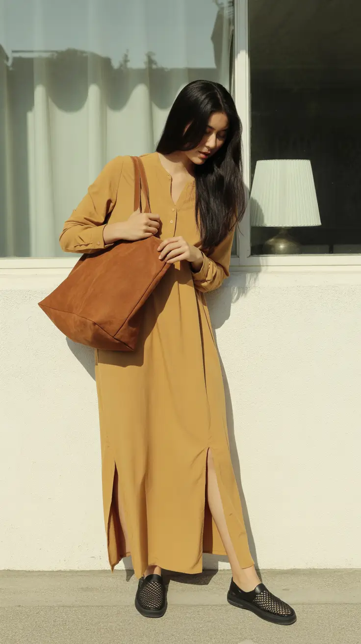 October outfits 2025 Minimalist Chic in Mustard