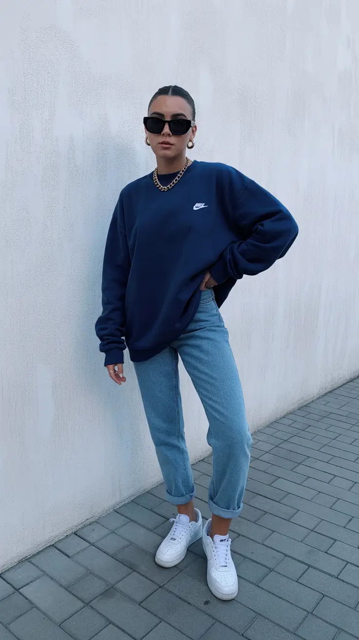 October outfits 2025 Sporty Navy and Denim Simplicity