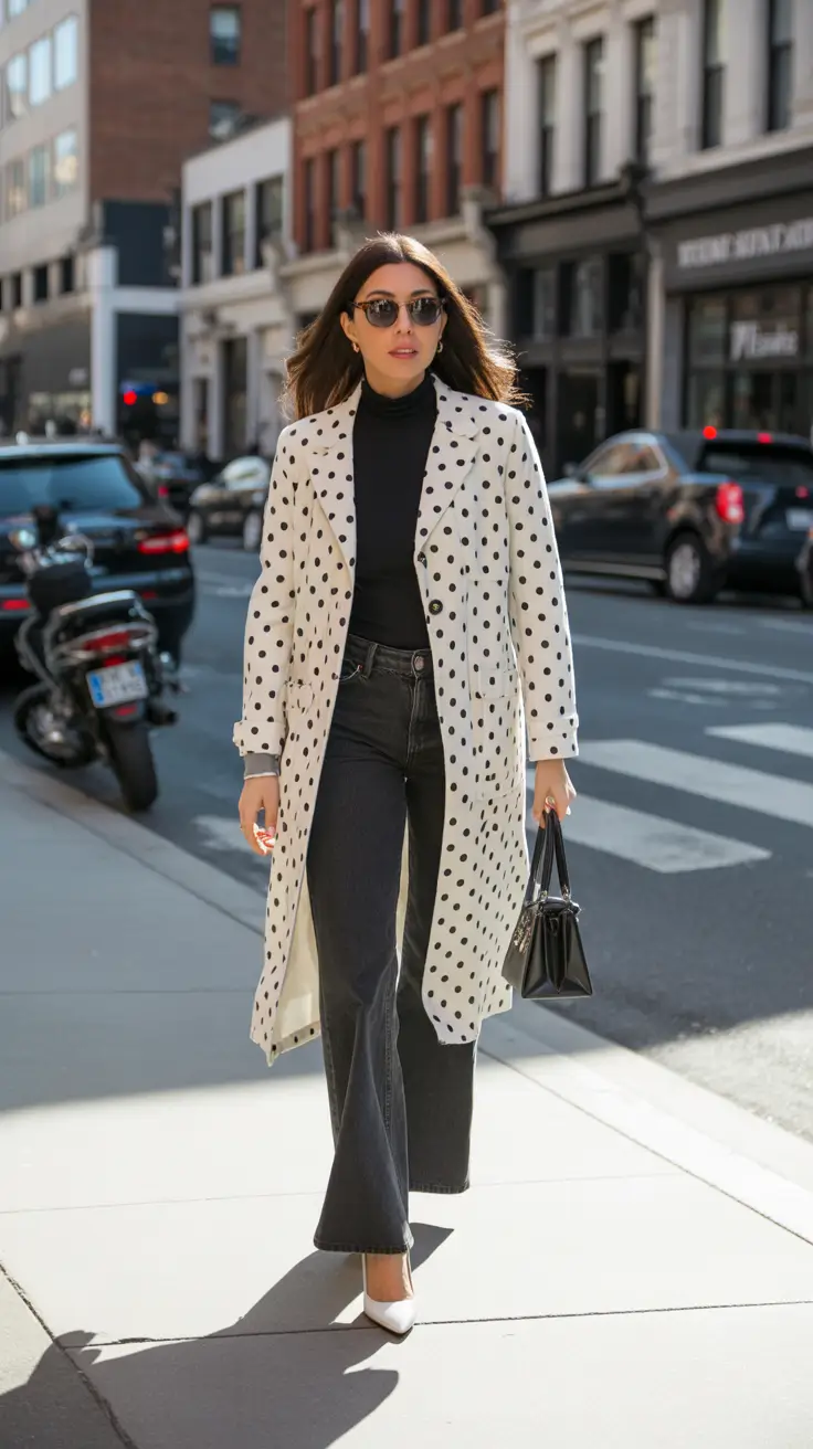 October outfits 2025 Polka-Dot Elegance on the Streets