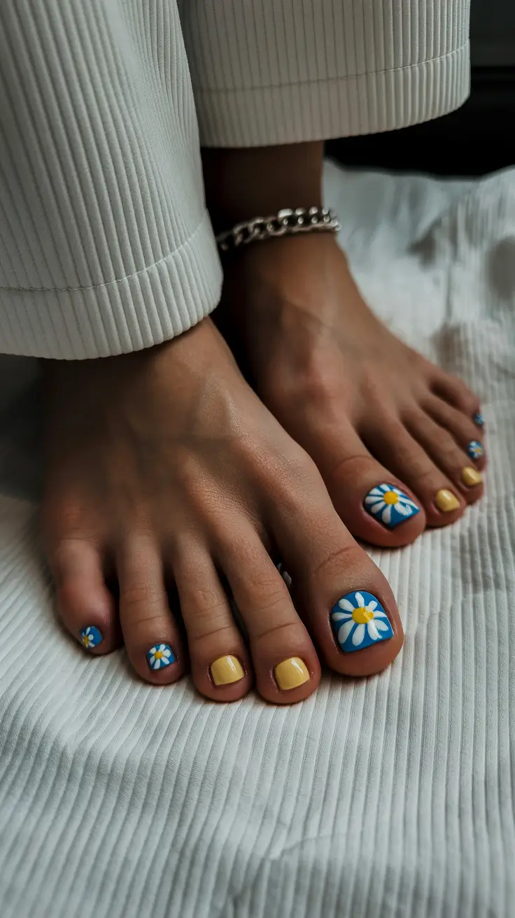 October toe nails ideas 2025 Daisy Pop Duo