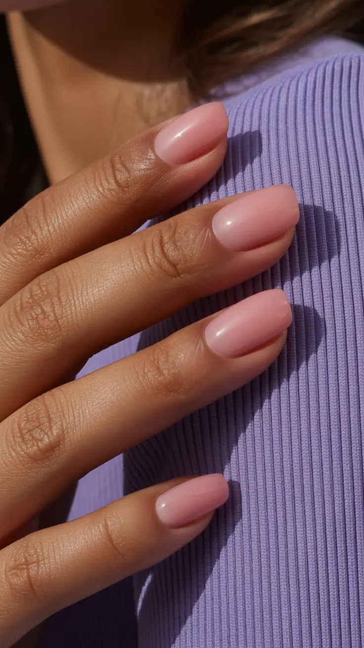pink fall nails 2025 Soft Pink Minimalism