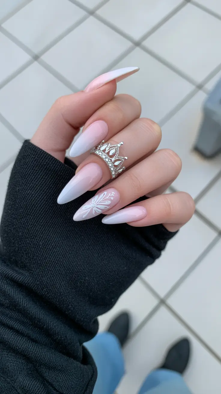 pink fall nails 2025 Princess-Inspired Ombre