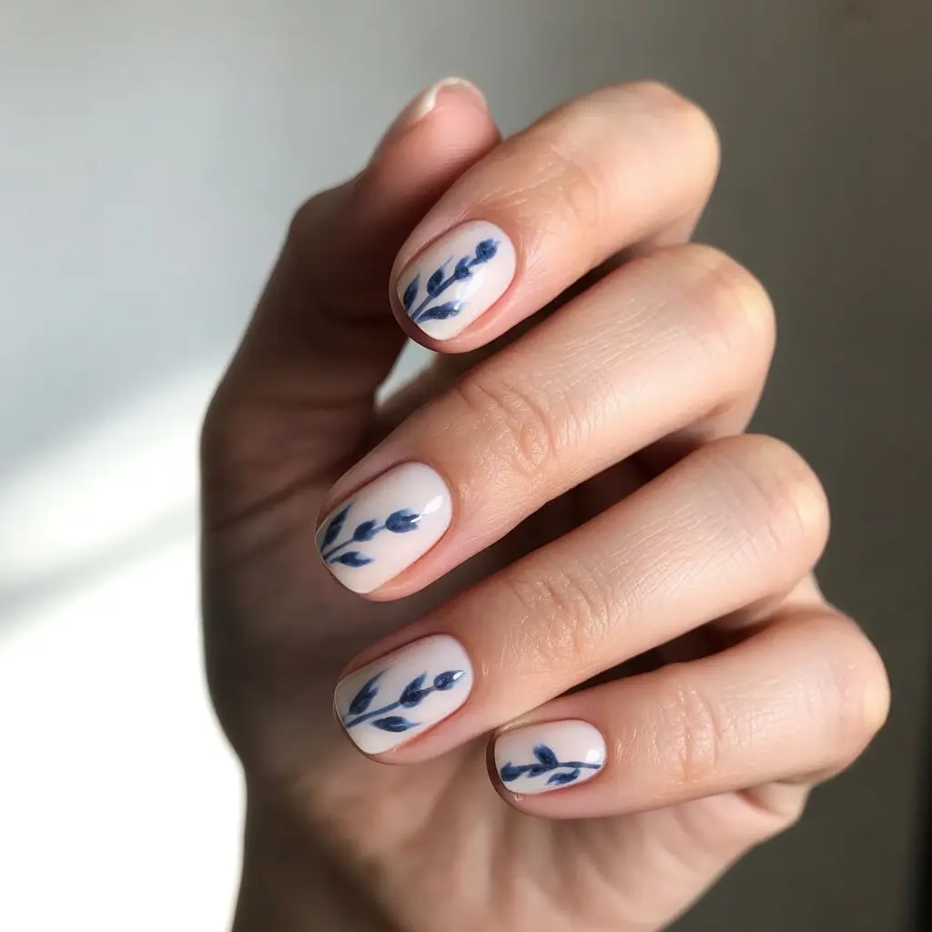 short fall nails Midnight Blue Stems