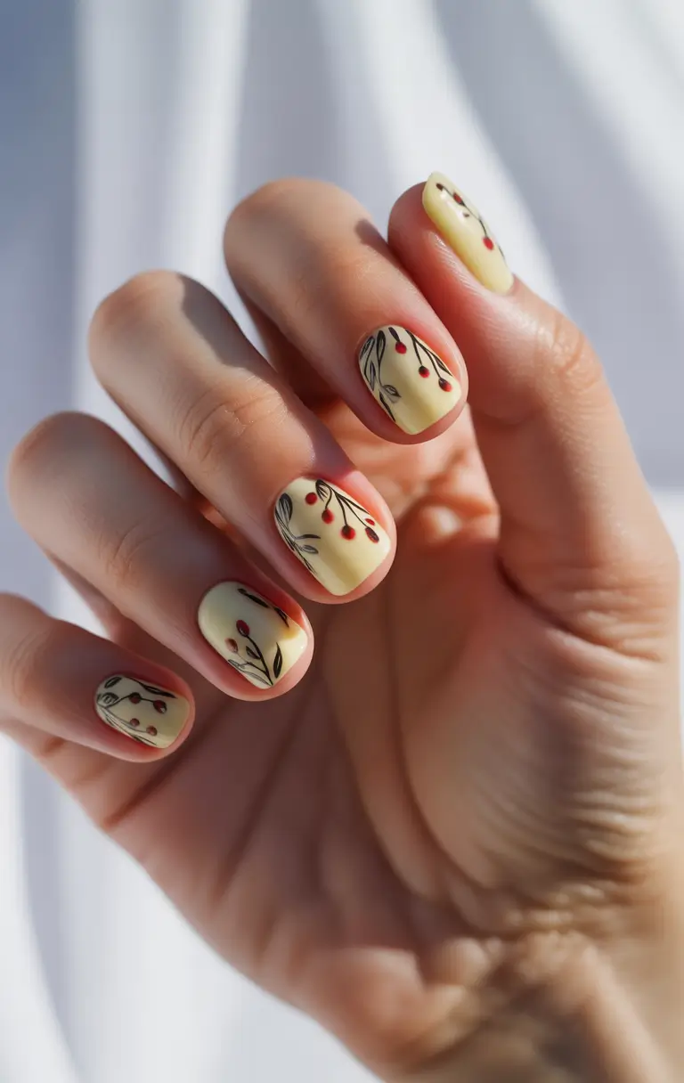 short fall nails Buttercream Botanicals