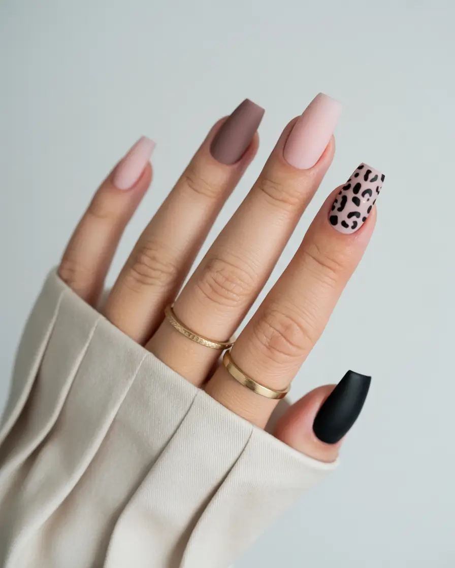 simple fall nails Soft Neutrals with a Wild Side
