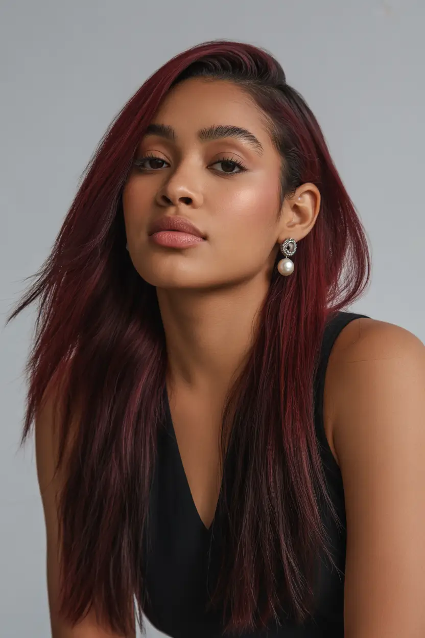 Warm fall hair color 2025 Deep Red Shine