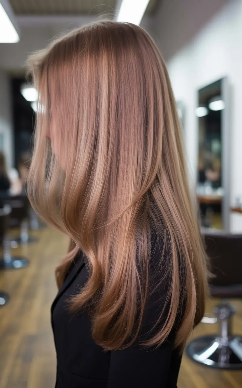 Warm fall hair color 2025 Rosy Beige Elegance