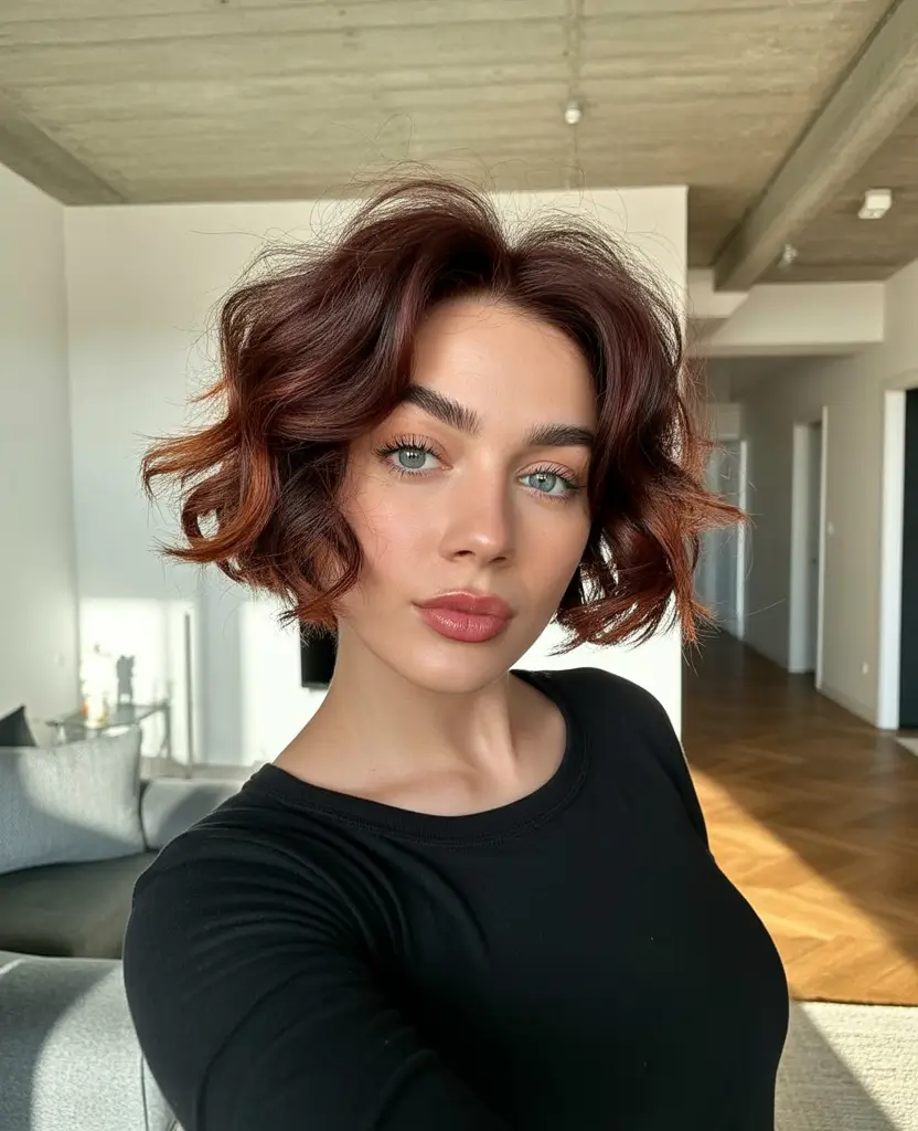 Warm fall hair color 2025 Fiery Red Waves