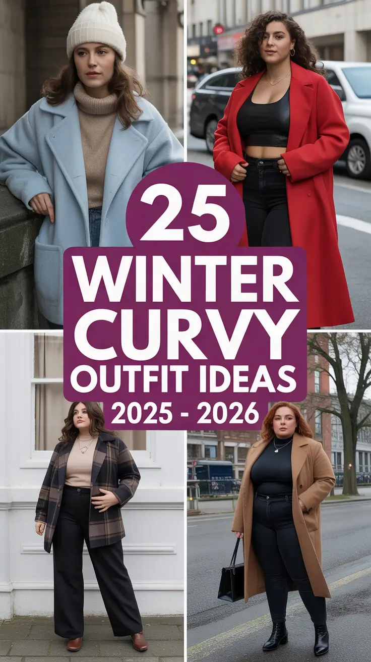 Winter Curvy Outfit Ideas 2025 - 2026: Casual, Classy & Plus Size Jeans Inspo for Cold Days