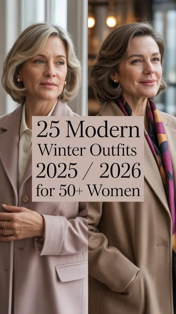 Modern Winter Outfits 2025 / 2026 for 50+ Women - Classy, Stylish & Casual Looks