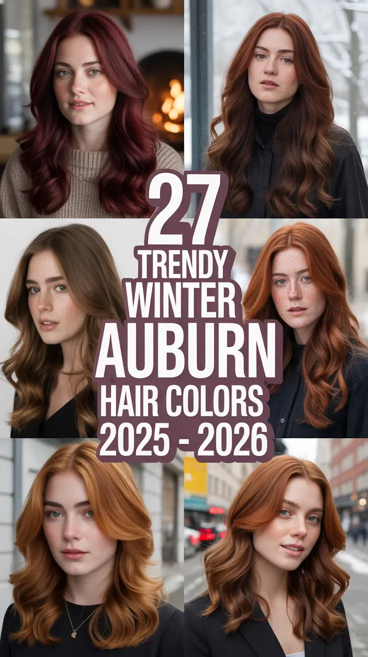 Trendy Winter Auburn Hair Colors 2025-2026: Chic Ideas for Brunettes and Redheads