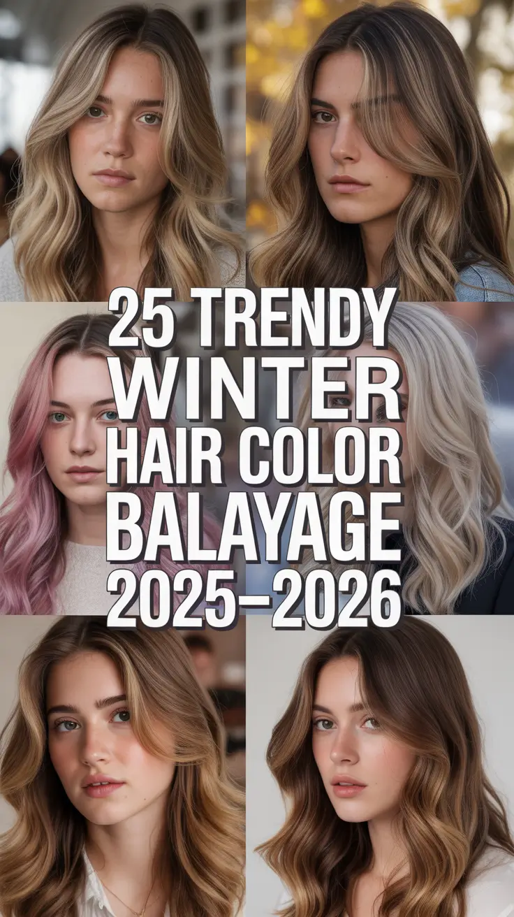 Trendy Winter Hair Color Balayage 2025–2026: Bright & Chic Ideas for Brunettes and Blondes