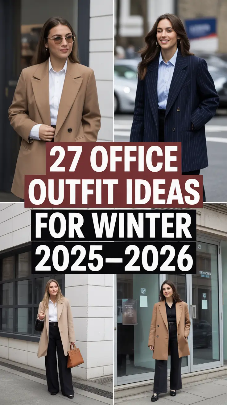 Office Outfit Ideas for Winter 2025–2026: Elegant, Warm & Effortlessly Chic Looks