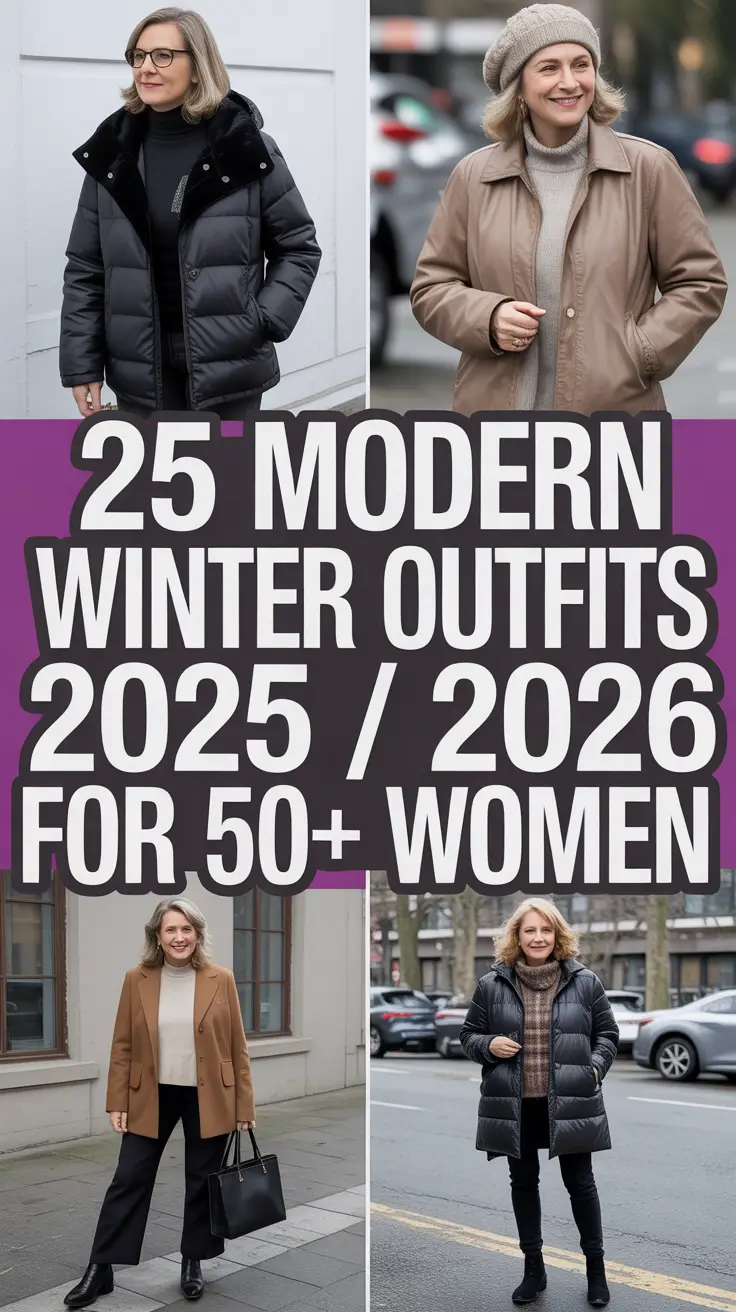 Modern Winter Outfits 2025 / 2026 for 50+ Women - Classy, Stylish & Casual Looks