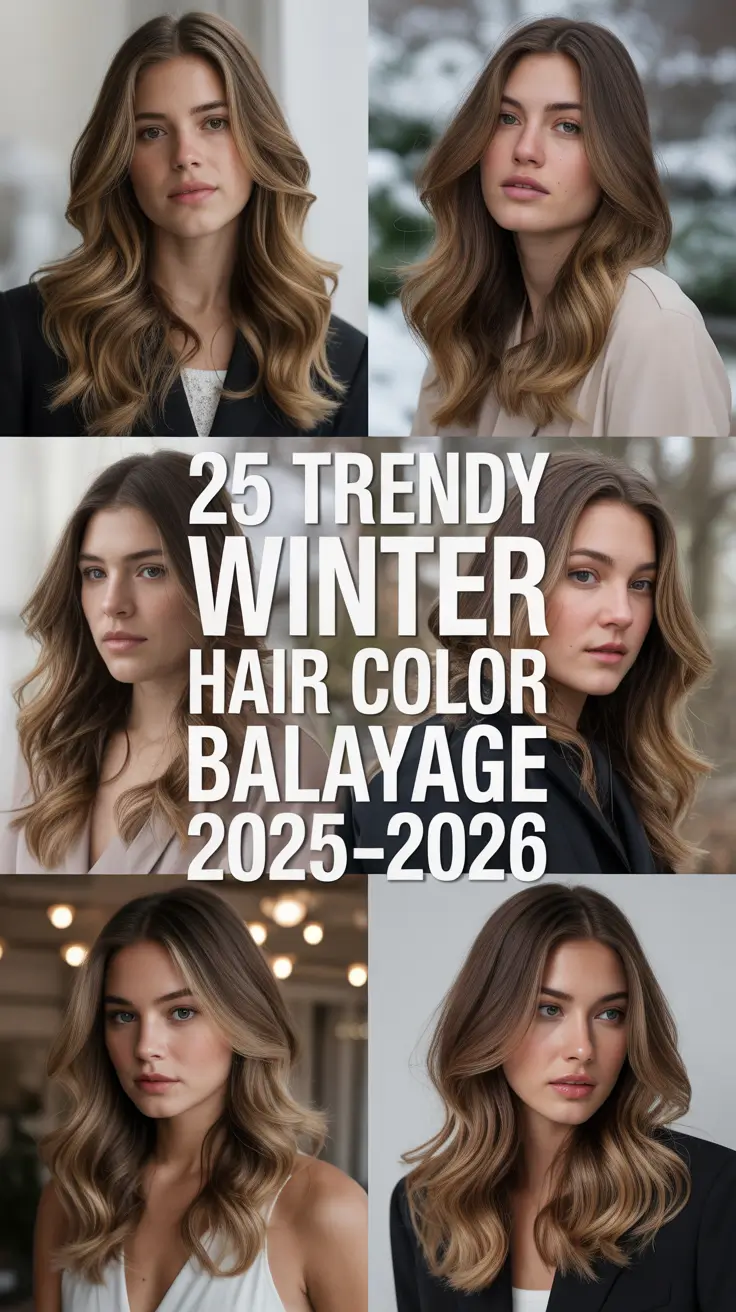 Trendy Winter Hair Color Balayage 2025–2026: Bright & Chic Ideas for Brunettes and Blondes