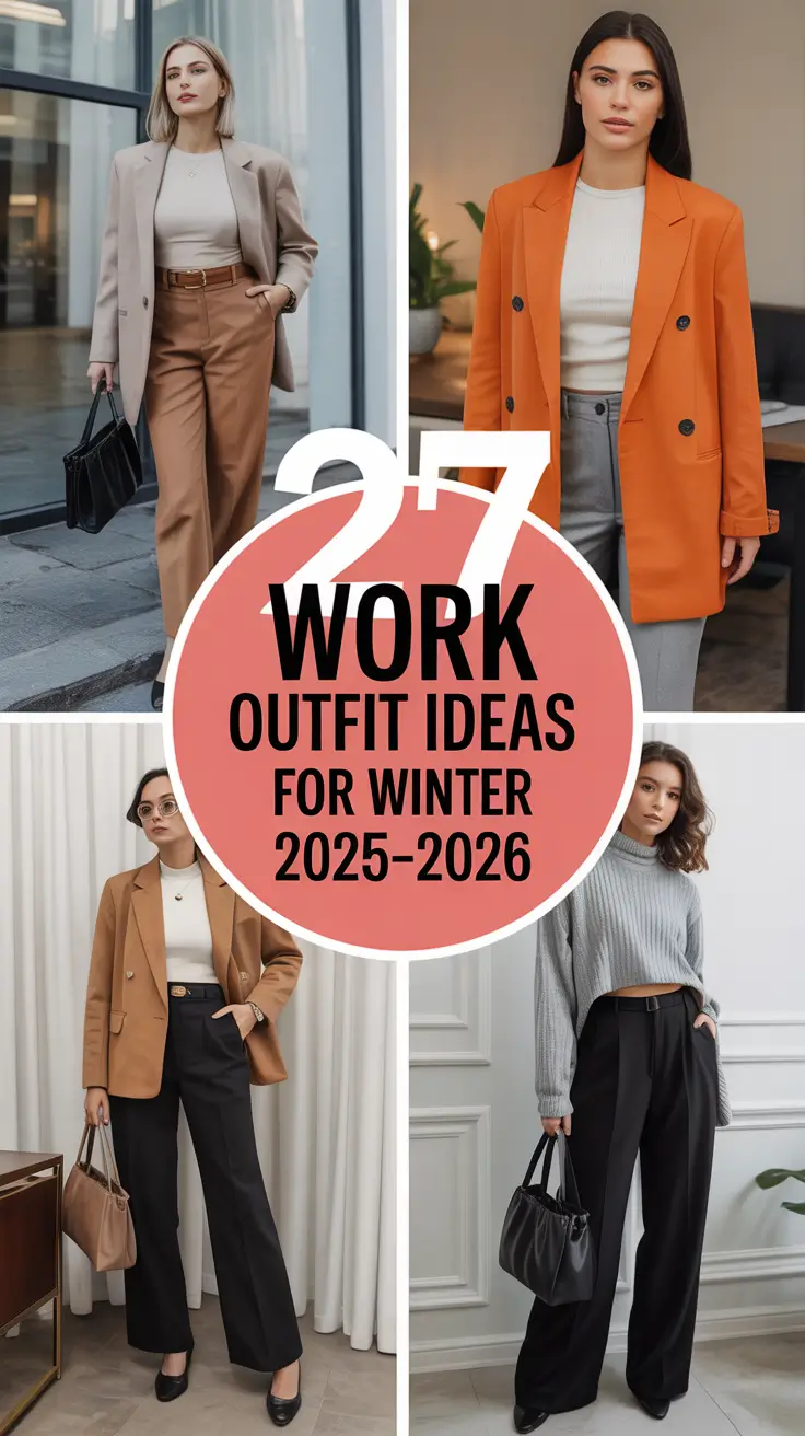 Work Outfit Ideas for Winter 2025–2026: Chic & Cozy Looks for Women