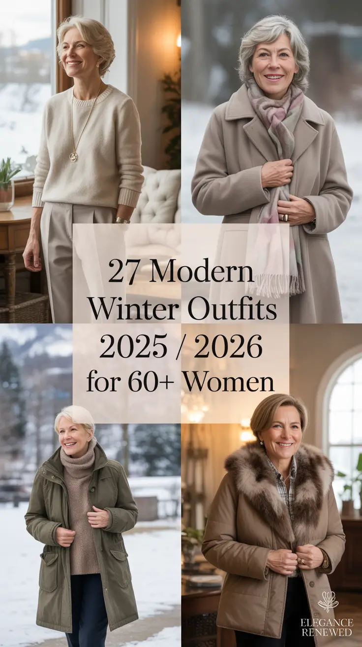 Modern Winter Outfits 2025 / 2026 for 60+ Women: Stylish & Classy Ideas