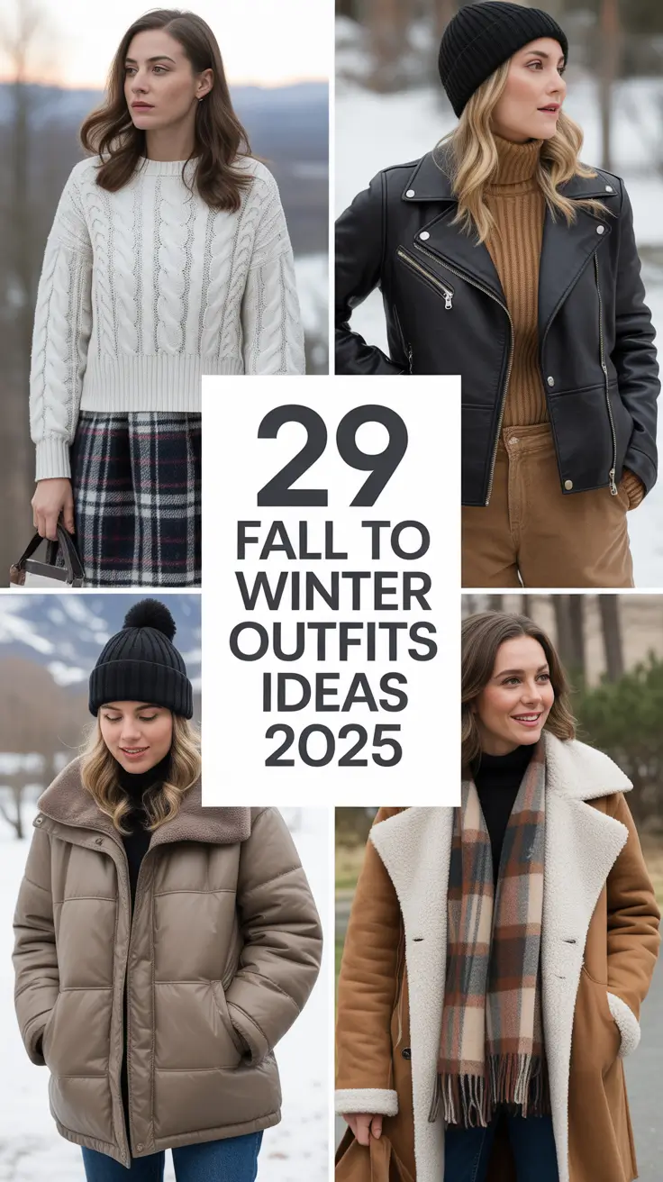 Fall to Winter Outfits Ideas 2025 That Are Cozy, Chic, and Totally Wearable