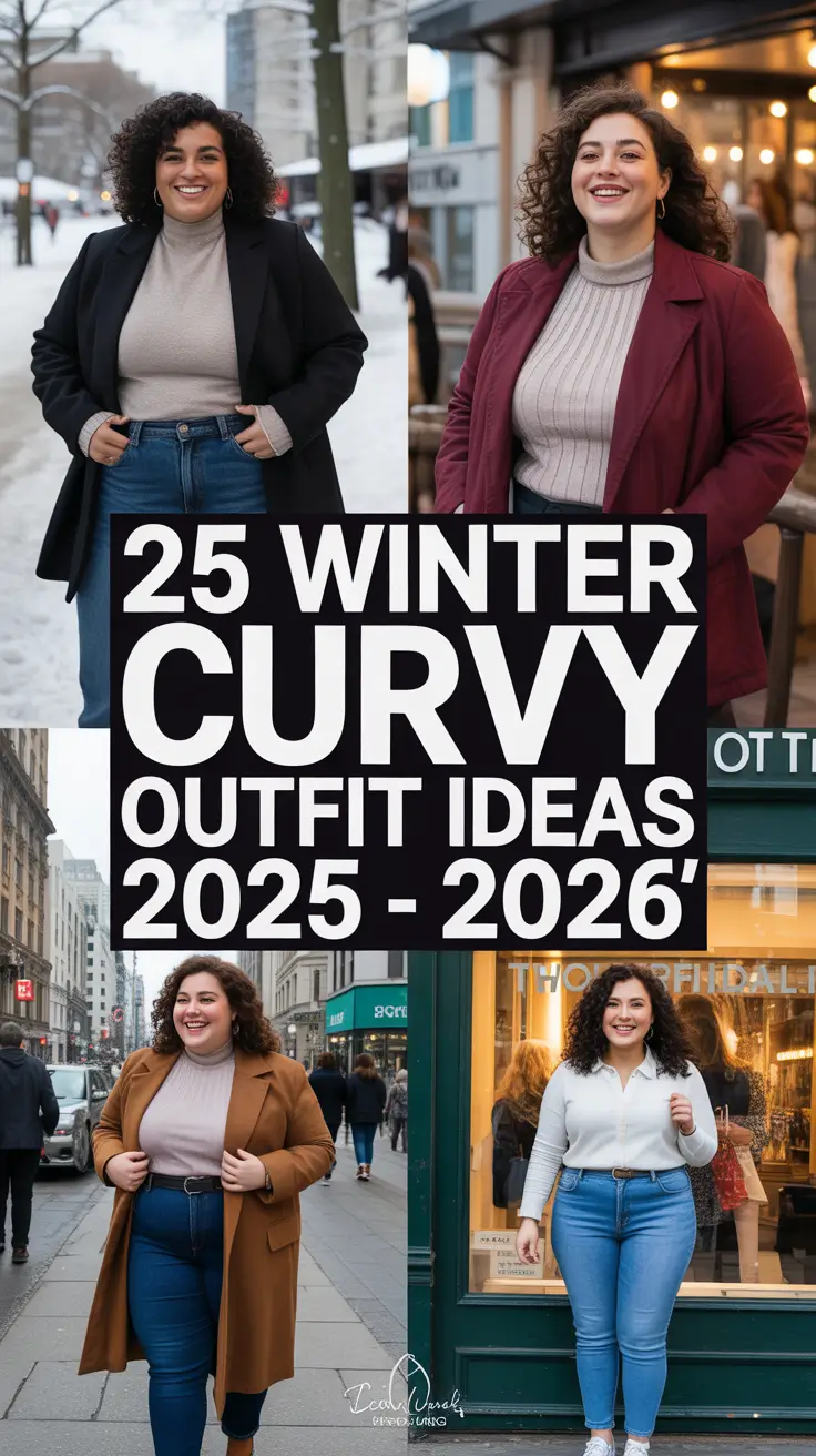 Winter Curvy Outfit Ideas 2025 - 2026: Casual, Classy & Plus Size Jeans Inspo for Cold Days
