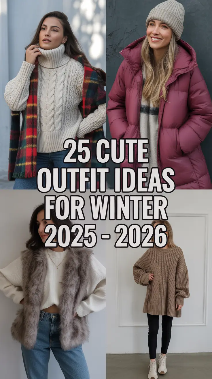 Cute Outfit Ideas for Winter 2025 - 2026: Aesthetic, Cozy & On-Trend Looks for Cold Days