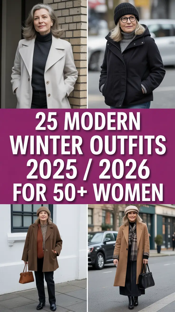 Modern Winter Outfits 2025 / 2026 for 50+ Women - Classy, Stylish & Casual Looks