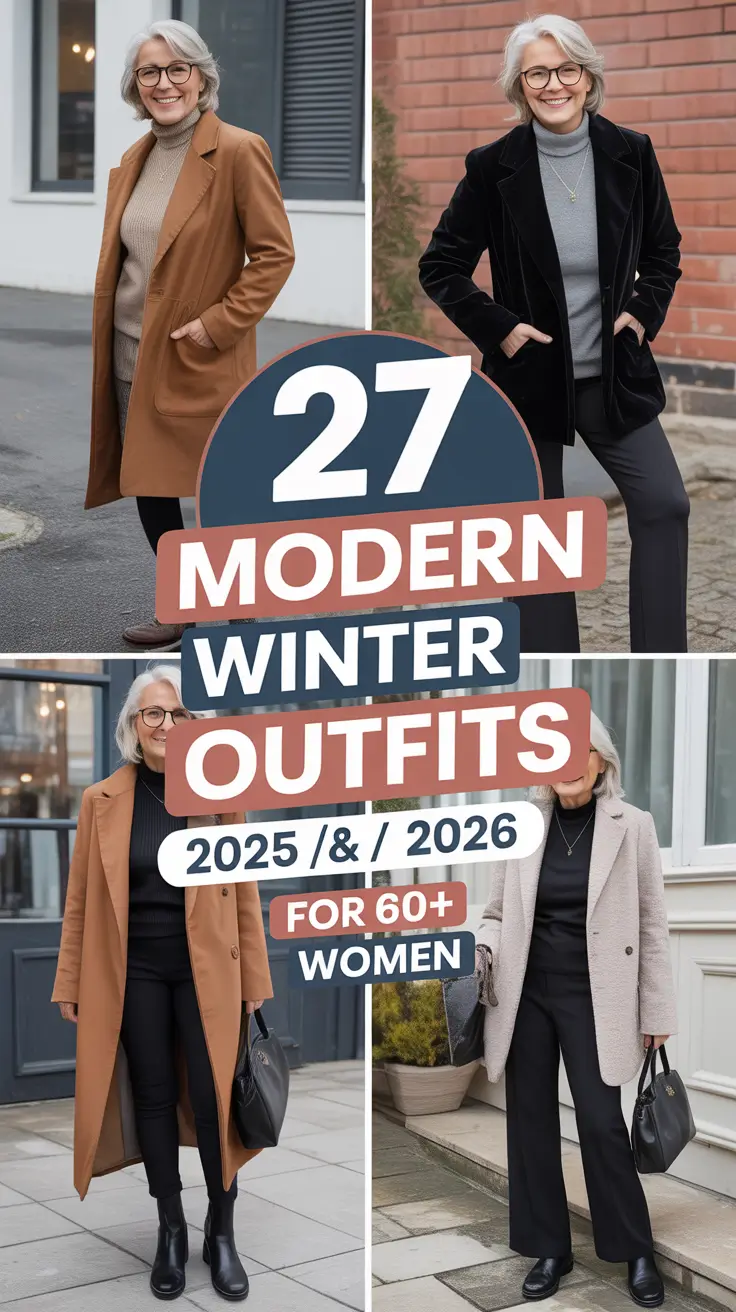 Modern Winter Outfits 2025 / 2026 for 60+ Women: Stylish & Classy Ideas