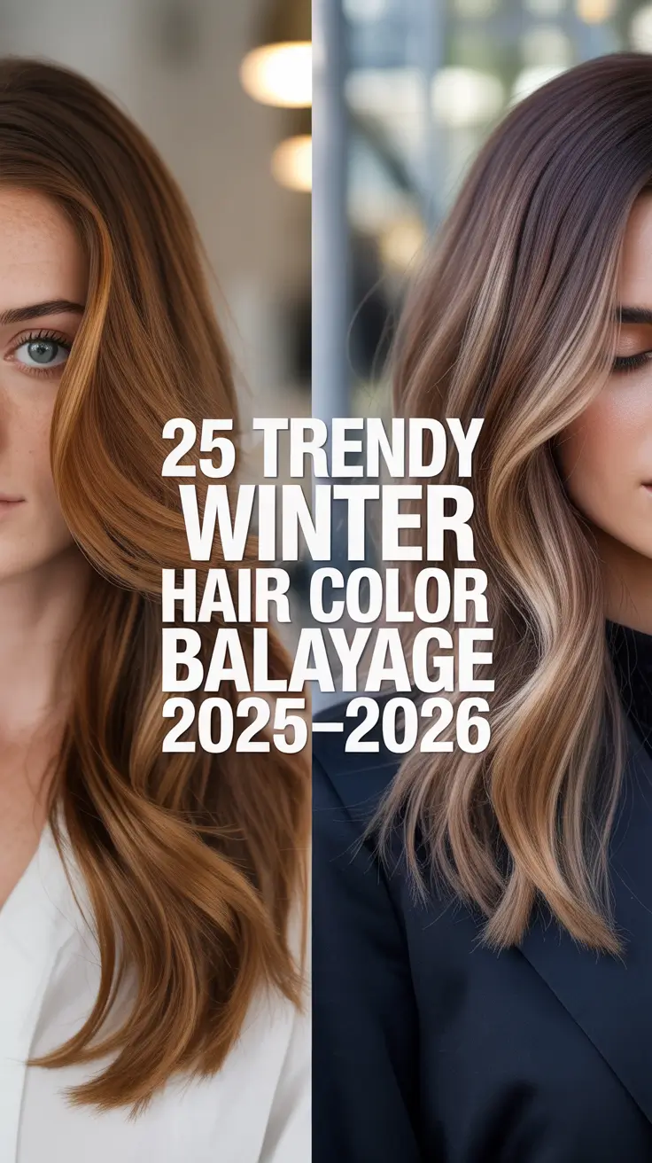 Trendy Winter Hair Color Balayage 2025–2026: Bright & Chic Ideas for Brunettes and Blondes