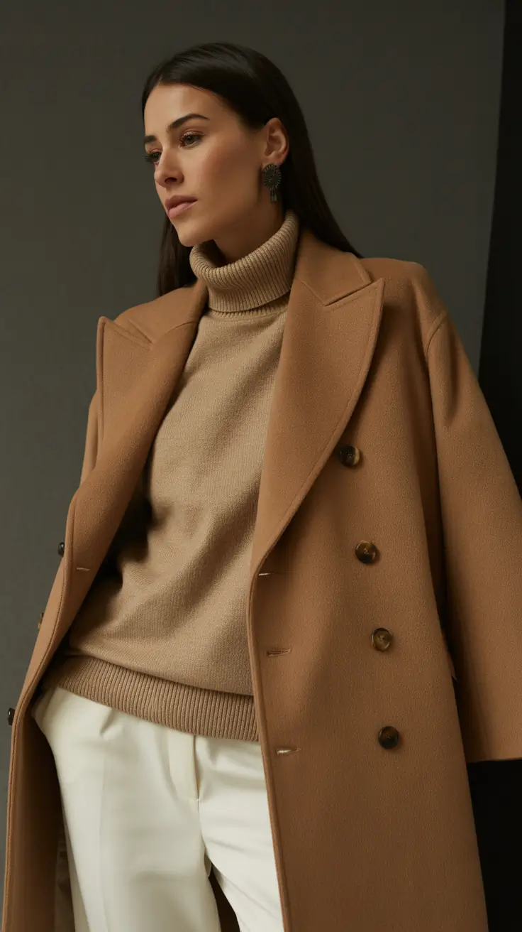 comfy winter outfits 2025-2026 Camel Monochrome Layers