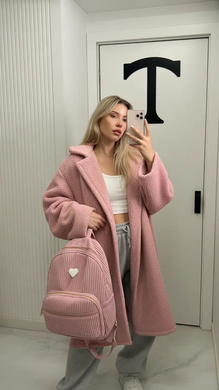 cute winter outfits 2025-2026 Bubblegum Loungecore for Lazy Days