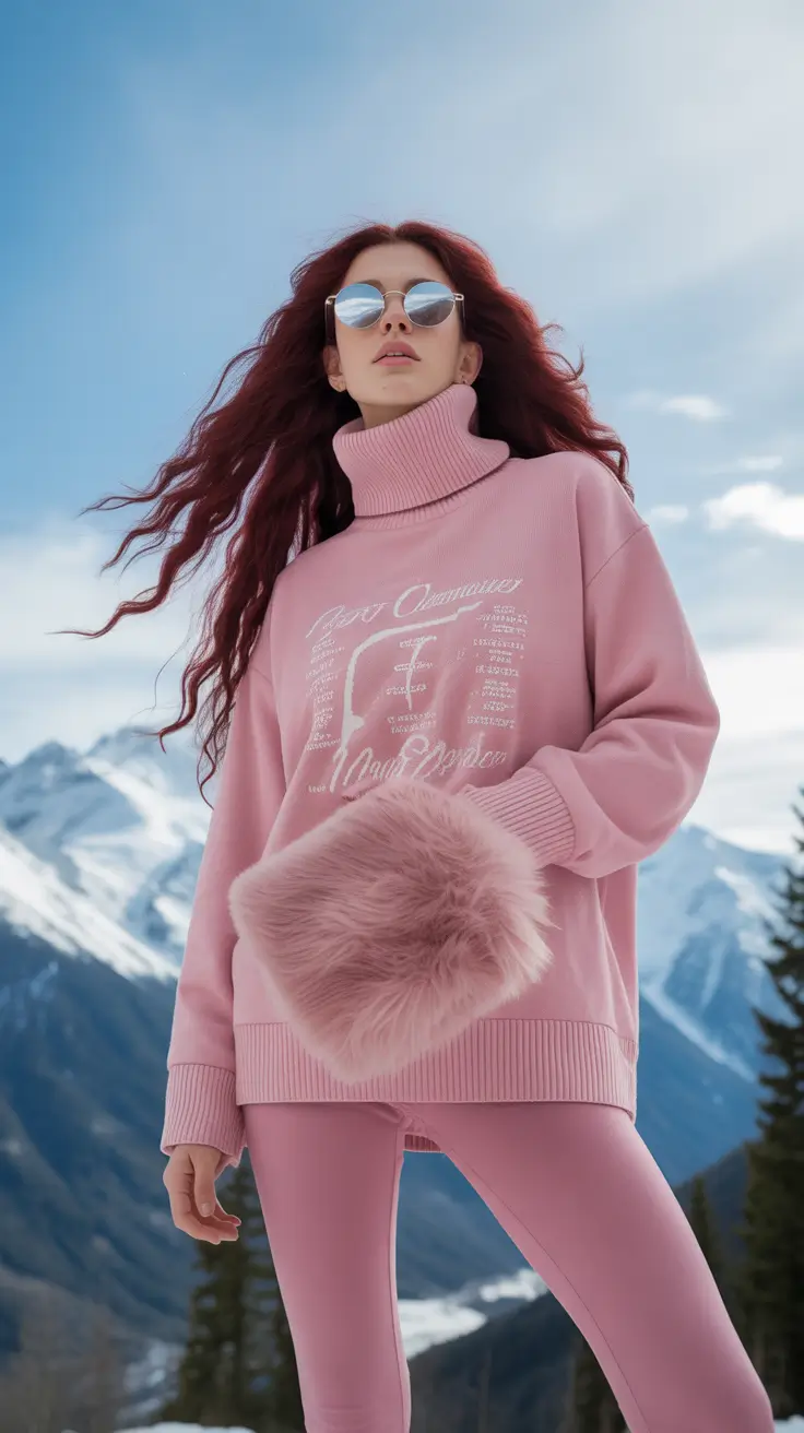 cute winter outfits 2025-2026 Powder Pink on the Powdery Peaks