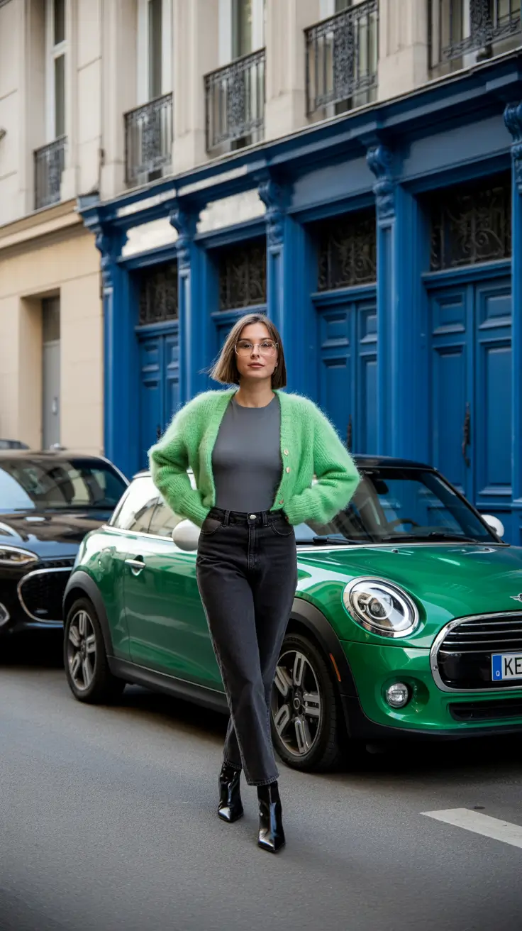 cute winter outfits 2025-2026 Minty Fresh & Smart Street Style