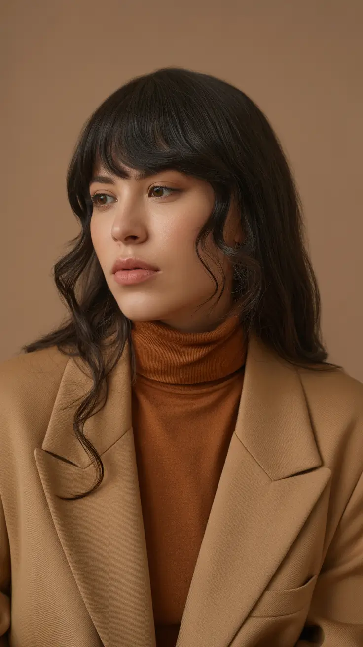 deep winter hair colors 2025-2026 Classic Brunette Waves