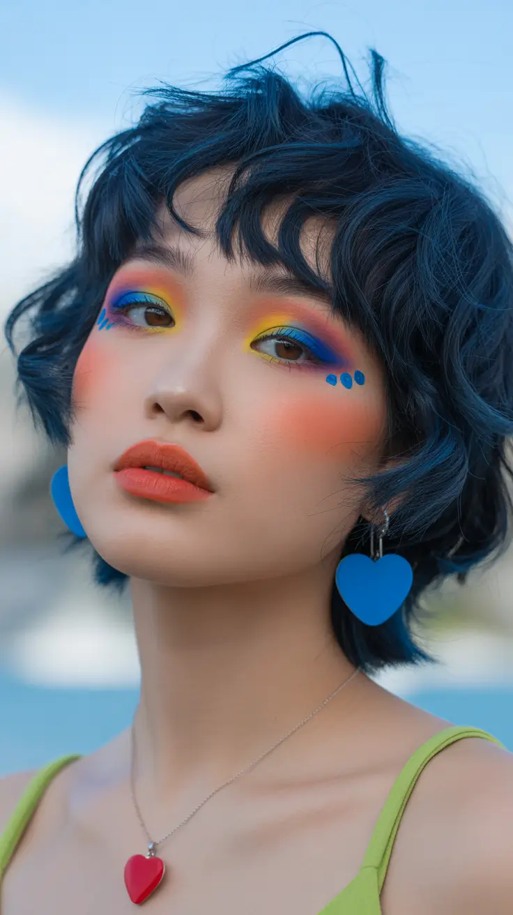 deep winter hair colors 2025-2026 Blue-Black Pixie with Bold Energy